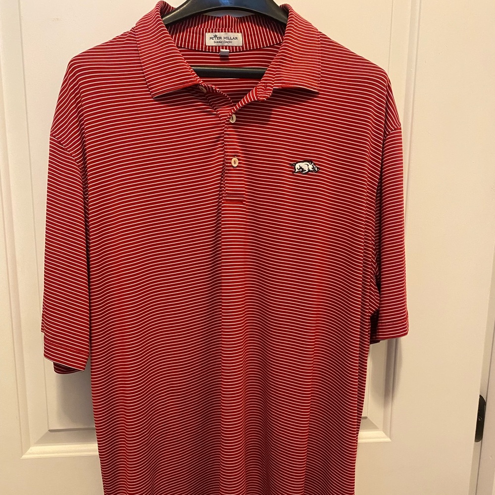 Arkansas Razorbacks Striped Polo Shirt